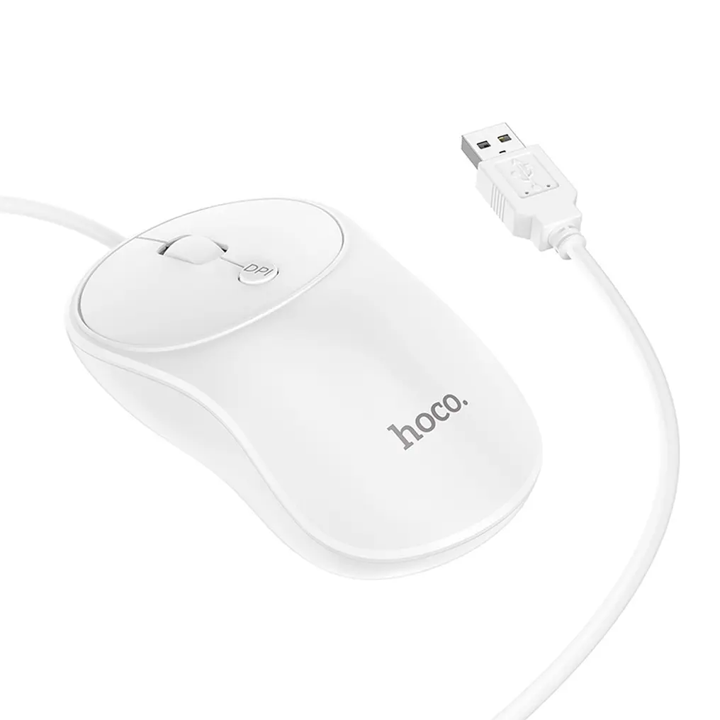 Souris filaire USB HOCO GM13, 1600DPI, Blanc