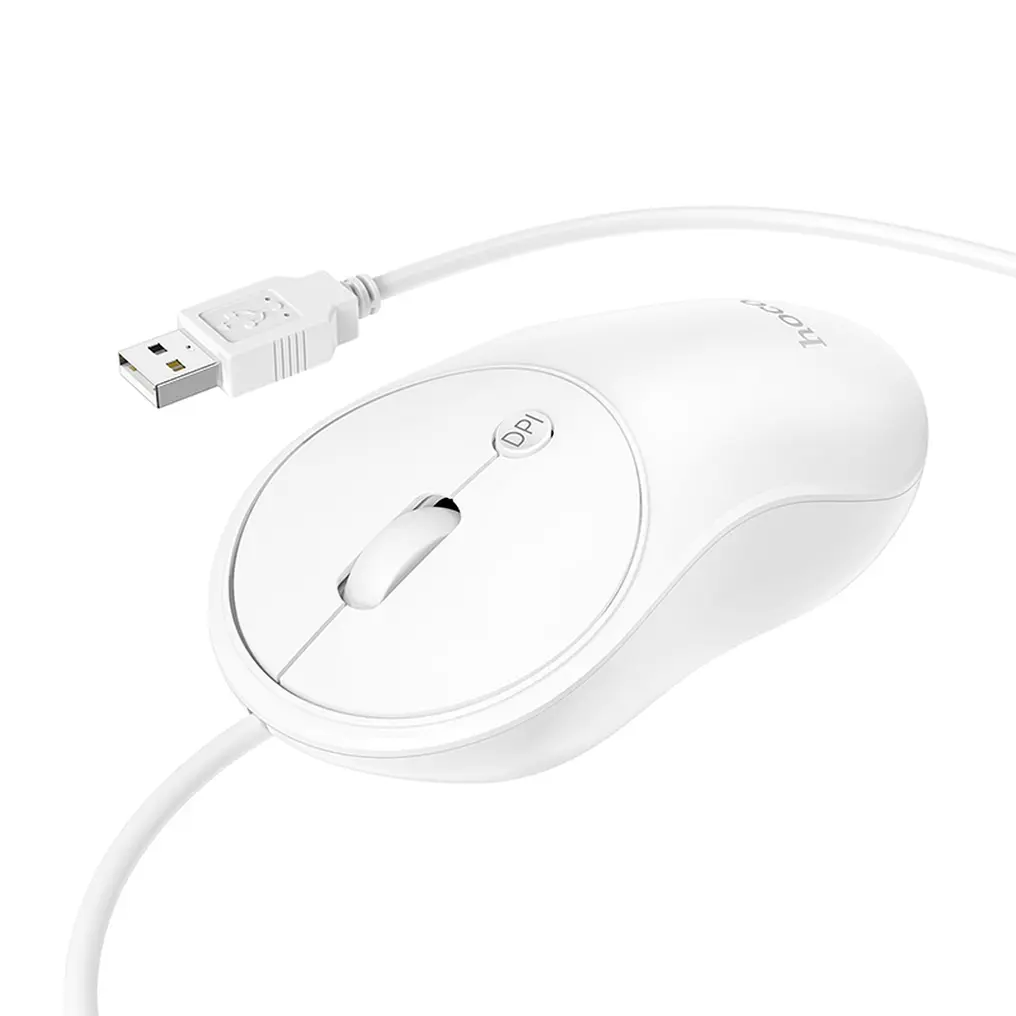Souris filaire USB HOCO GM13, 1600DPI, Blanc