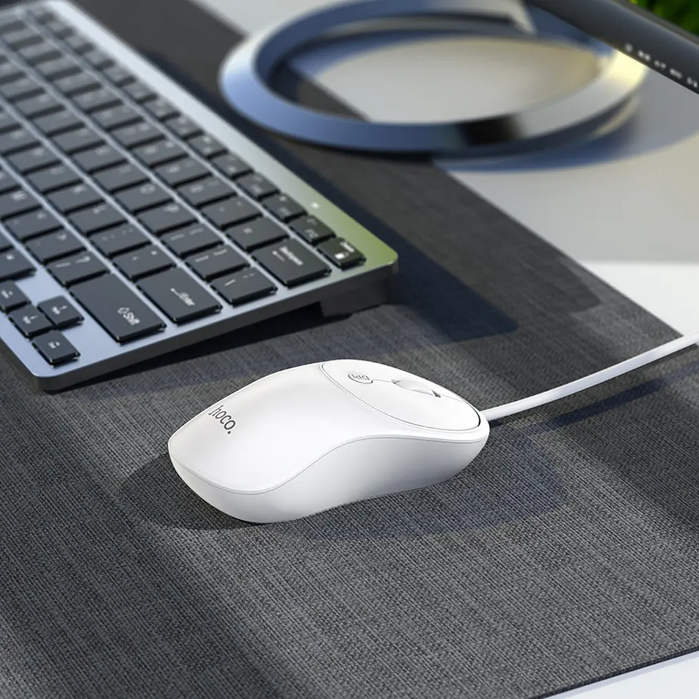 Souris filaire USB HOCO GM13, 1600DPI, Blanc