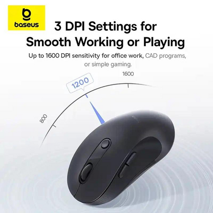 Souris sans fil Baseus F02, 1600DPI, BT / Wi-Fi, Noir B0203203