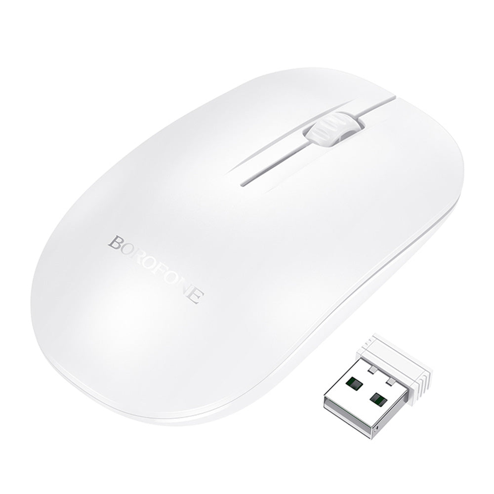 Souris sans fil Borofone BG14 Planet, 1000DPI, BT / Wi-Fi, Blanc