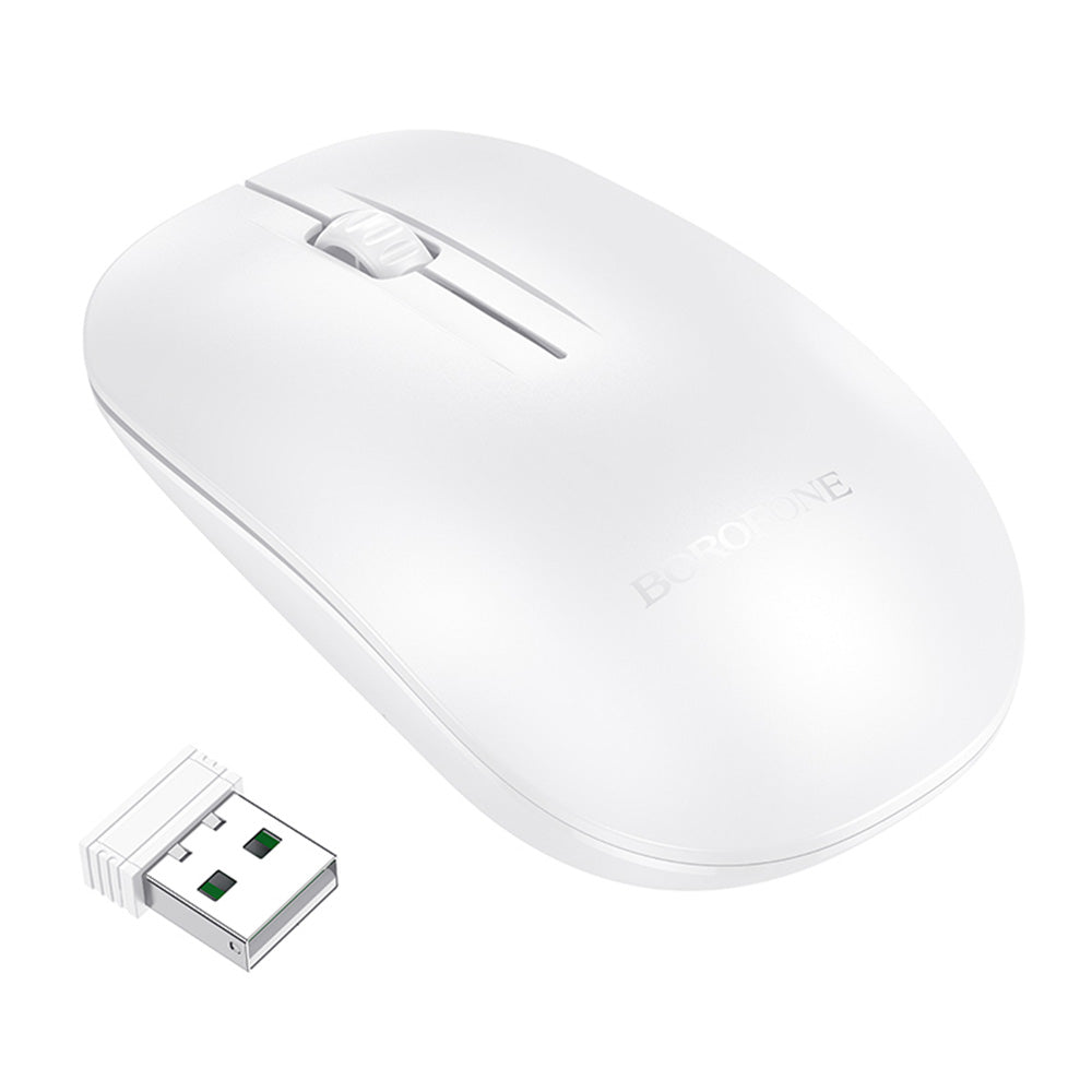 Souris sans fil Borofone BG14 Planet, 1000DPI, BT / Wi-Fi, Blanc