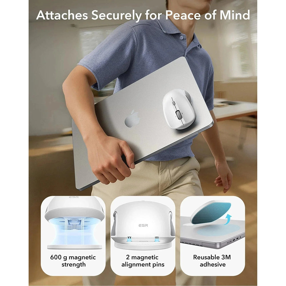 Souris sans fil ESR MagMouse, 800DPI - 4800DPI, Blanc