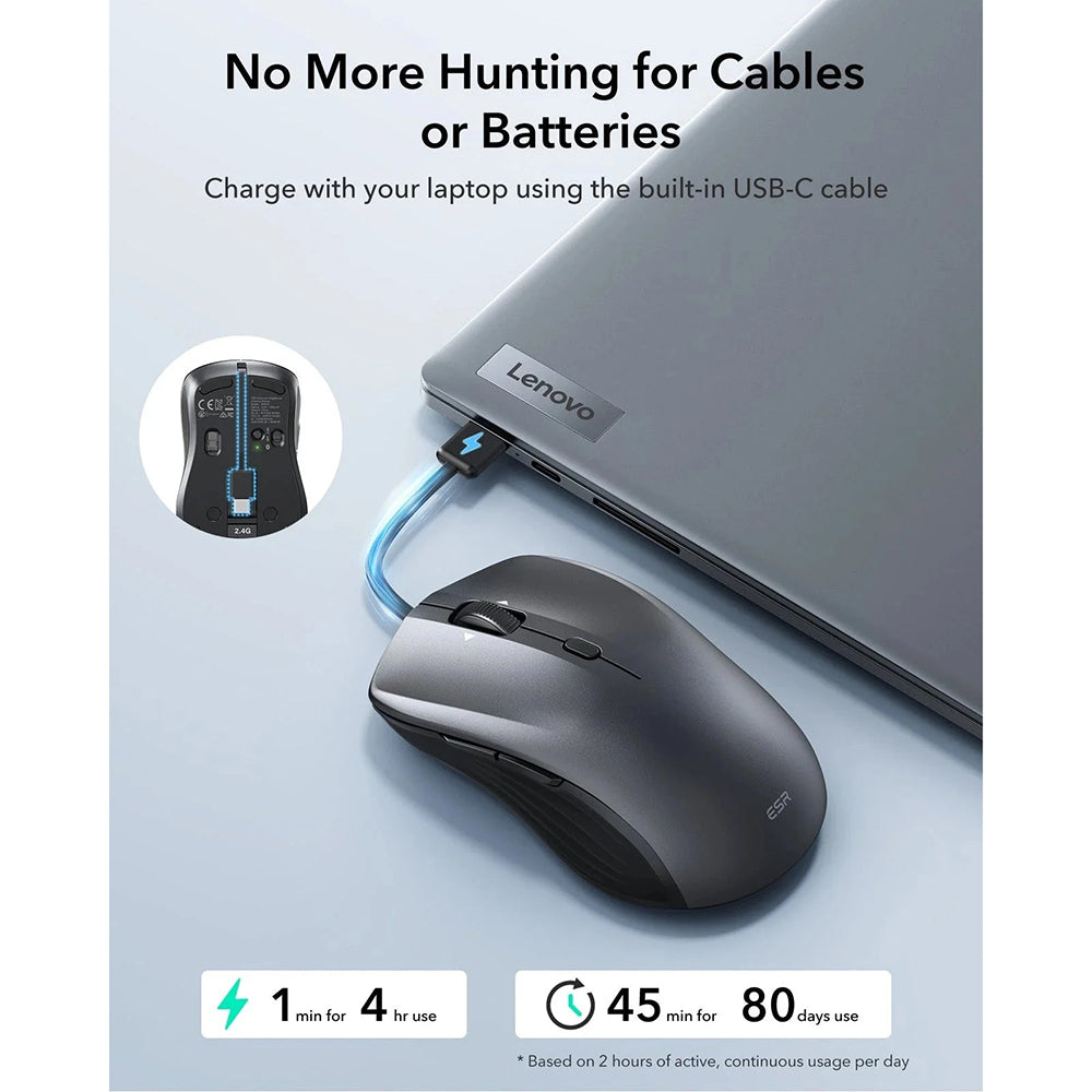 ESR MagMouse Wireless Mouse, 800DPI - 4800DPI, Gray