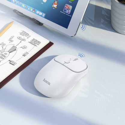 Souris sans fil HOCO GM25, 1600DPI, BT / Wi-Fi, Blanc