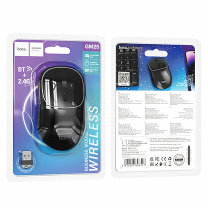 Souris sans fil HOCO GM25, 1600DPI, BT / Wi-Fi, Noir