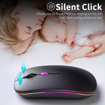Souris sans fil Techsuit M1, RGB, 1600DPI, BT / Wi-Fi, Noir