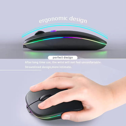 Souris sans fil Techsuit M1, RGB, 1600DPI, BT / Wi-Fi, Noir