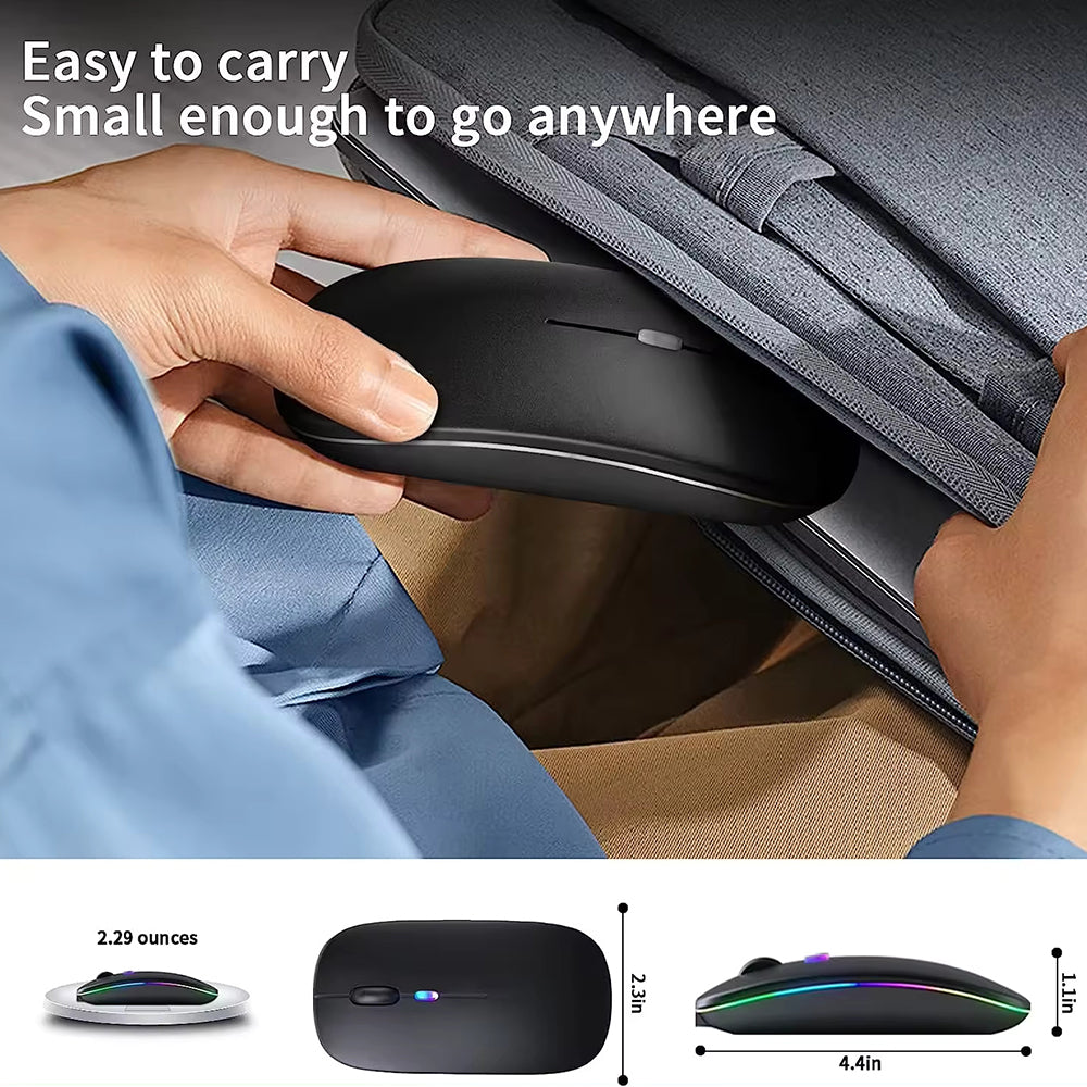 Souris sans fil Techsuit M1, RGB, 1600DPI, BT / Wi-Fi, Noir