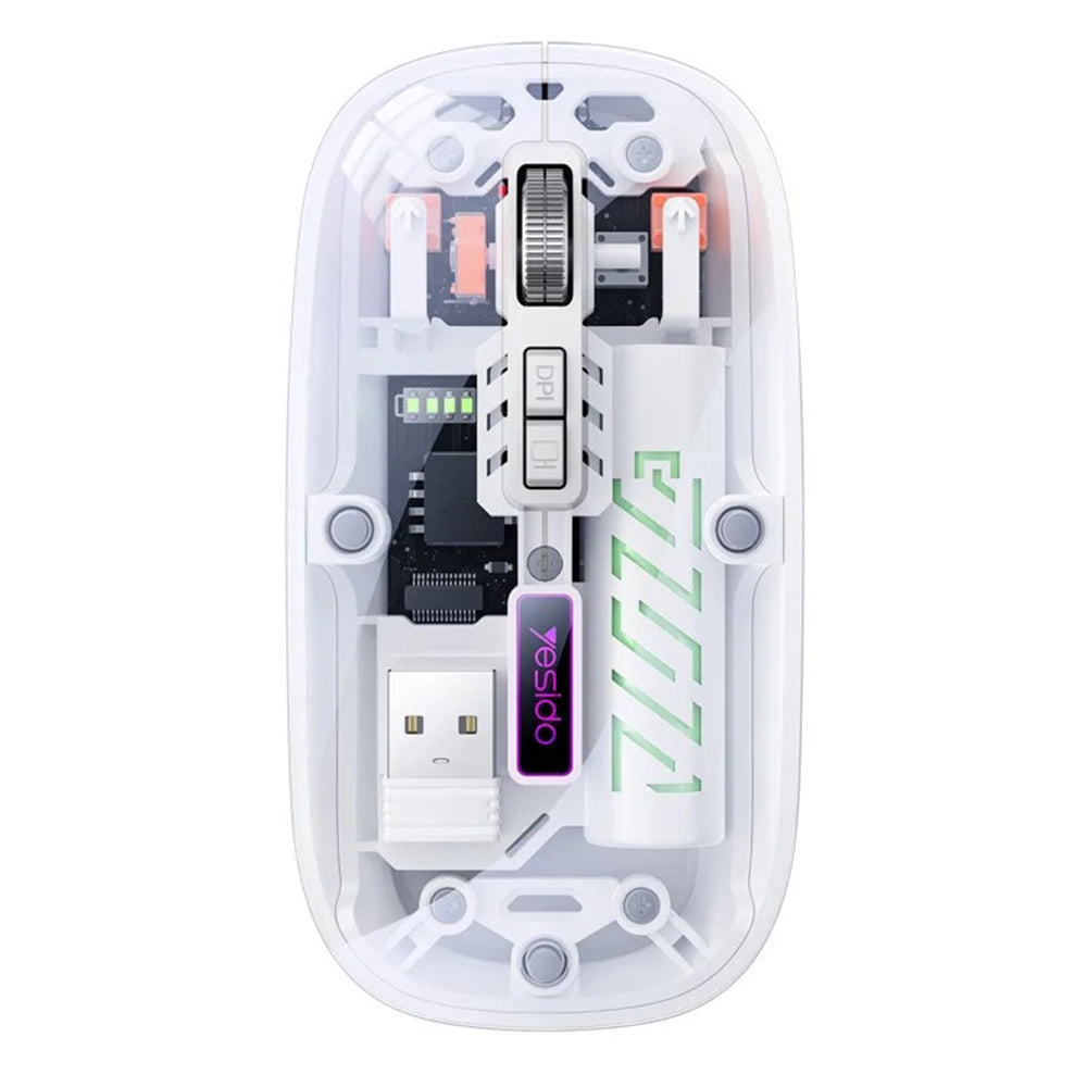 Souris sans fil Yesido KB29, 800DPI - 1600DPI, BT / Wi-Fi, Blanc