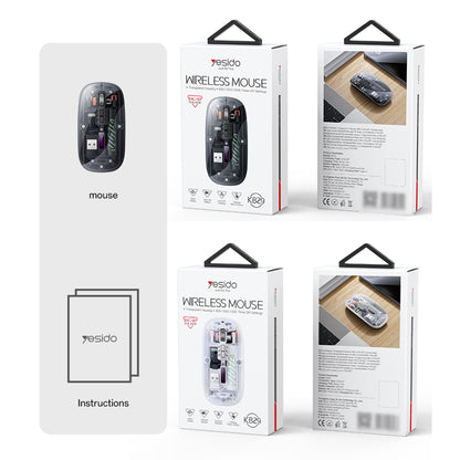 Souris sans fil Yesido KB29, 800DPI - 1600DPI, BT / Wi-Fi, Blanc