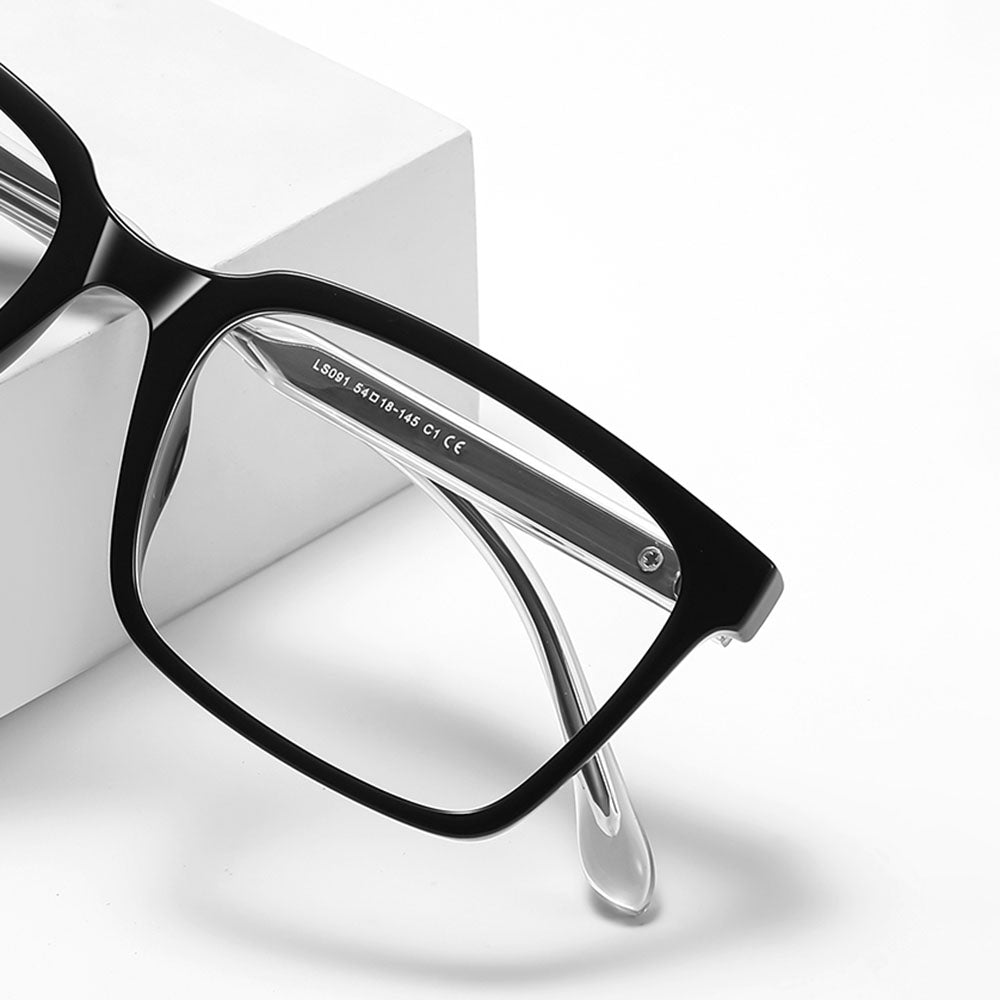Lunettes d'ordinateur pour hommes Techsuit LS091, anti-lumière bleue, noires