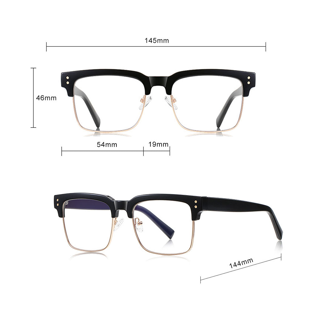 Lunettes d'ordinateur pour femme Techsuit 2205, anti-lumière bleue, noir et or
