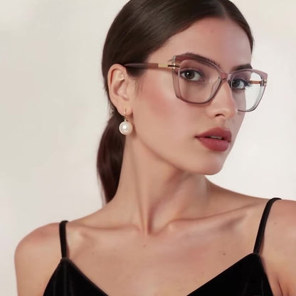 Techsuit 2273 Women's Computer Glasses, Anti-Blue Light, Light Brown