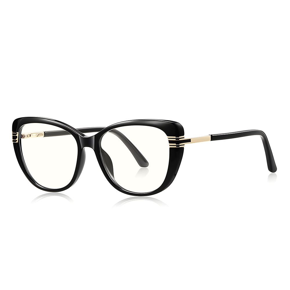 Lunettes d'ordinateur pour femmes Techsuit 2274, Anti-Lumière Bleue, Noires