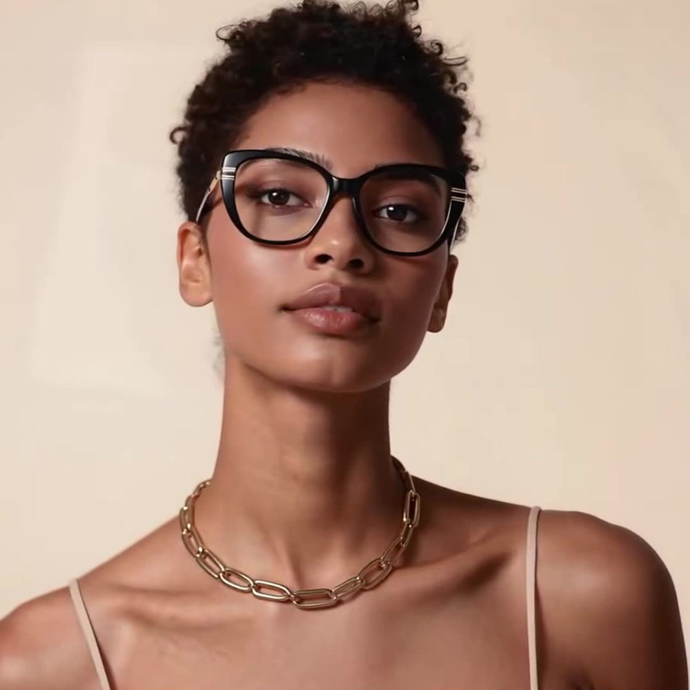 Lunettes d'ordinateur pour femmes Techsuit 2274, Anti-Lumière Bleue, Noires