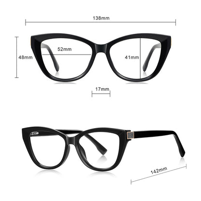 Lunettes d'ordinateur pour femmes Techsuit 2276, Anti-Lumière Bleue, Noires