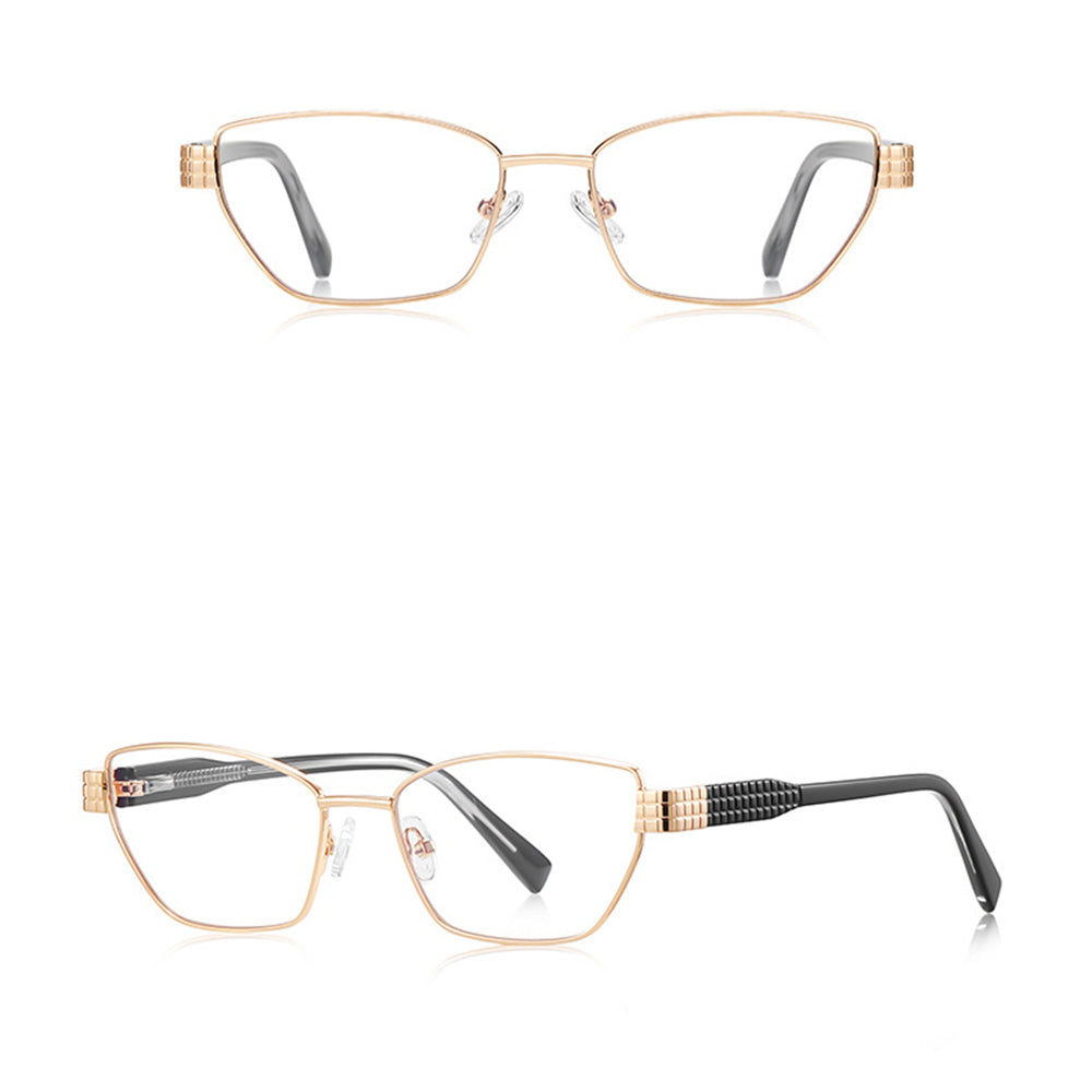 Lunettes d'ordinateur pour femmes Techsuit 3162, Anti-Lumière Bleue, Dorées