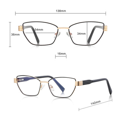 Lunettes d'ordinateur pour femmes Techsuit 3162, Anti-Lumière Bleue, Dorées