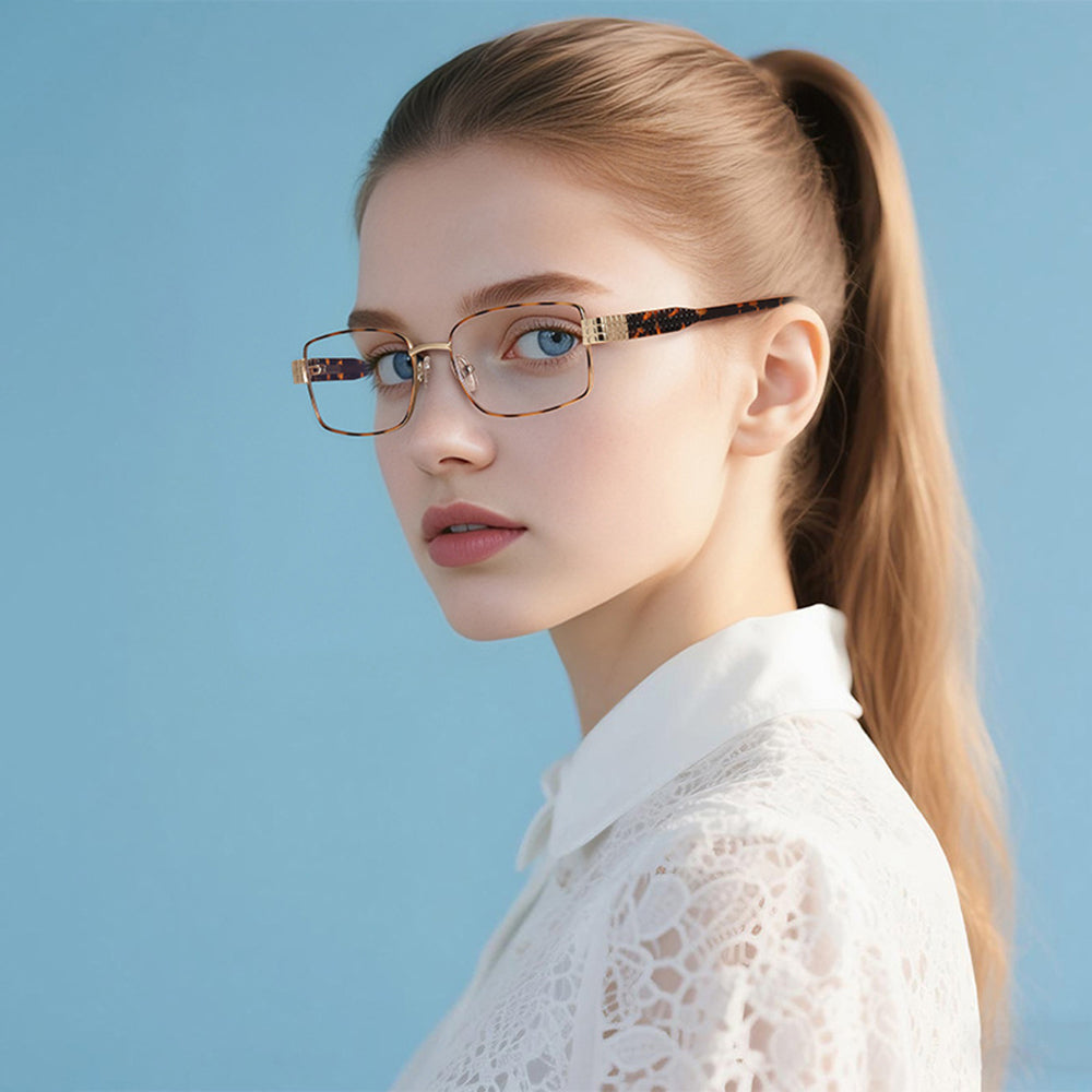 Lunettes d'ordinateur pour femmes Techsuit 3163, Anti-Lumière Bleue, Noires