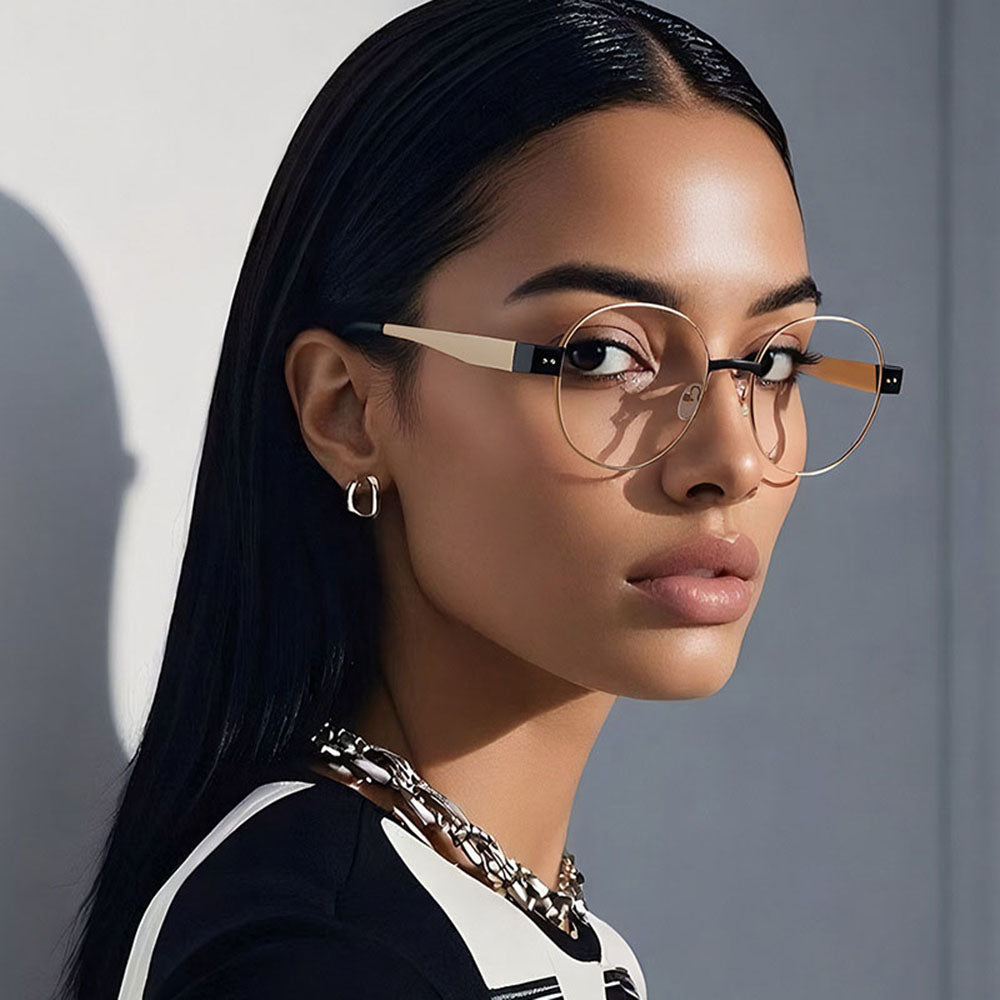 Lunettes d'ordinateur pour femme Techsuit 3175, anti-lumière bleue, doré imprimé