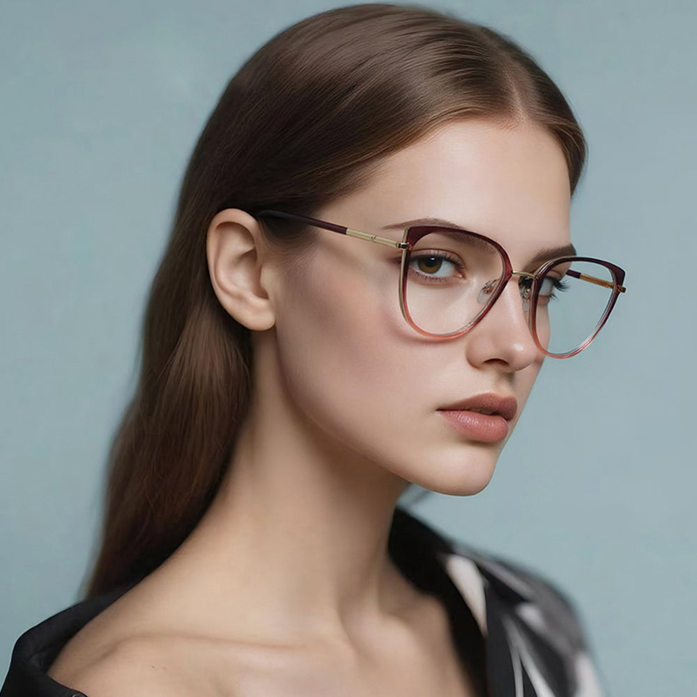 Lunettes d'ordinateur pour femmes Techsuit 82290, Anti-Lumière Bleue, Or Rose