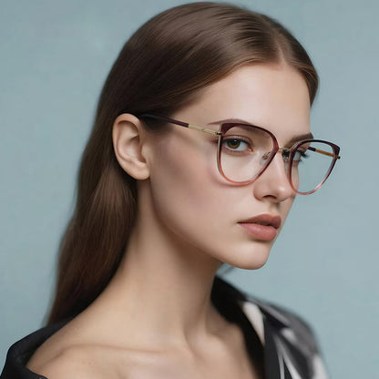Lunettes d'ordinateur pour femmes Techsuit 82290, Anti-Lumière Bleue, Or Rose
