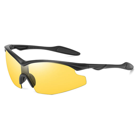 Lunettes de Cyclisme Unisexes Techsuit 1806, Protection UV, Noires Jaunes