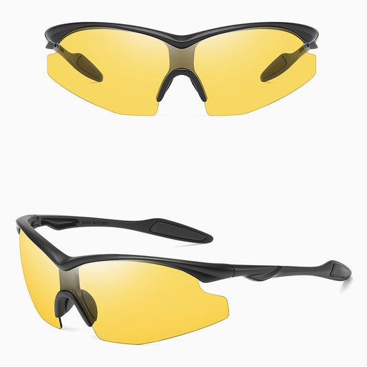Lunettes de Cyclisme Unisexes Techsuit 1806, Protection UV, Noires Jaunes