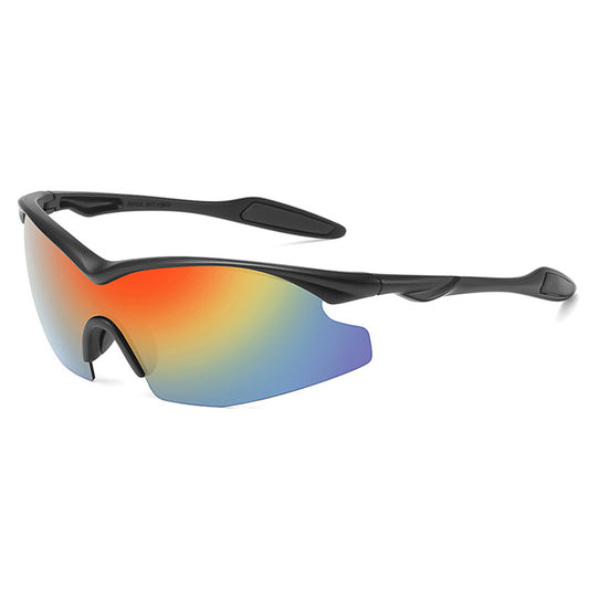 Lunettes de Cyclisme Unisex Techsuit 1806, Protection UV, Noir Orange Jaune