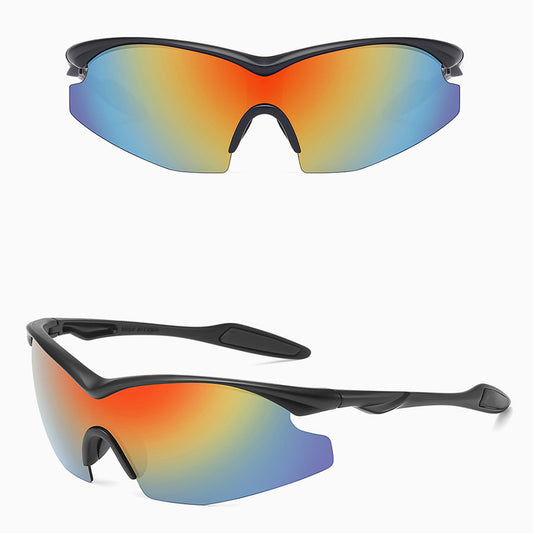 Lunettes de Cyclisme Unisex Techsuit 1806, Protection UV, Noir Orange Jaune
