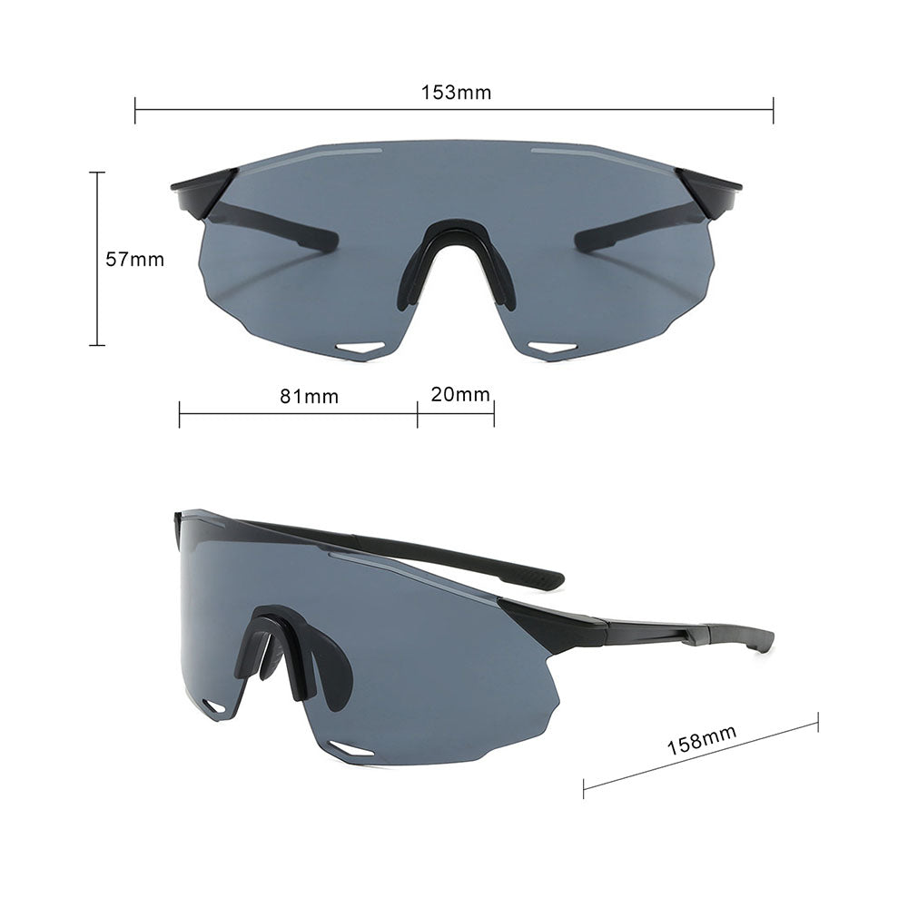 Lunettes de Cyclisme Unisex Techsuit 8853, Noir Gris