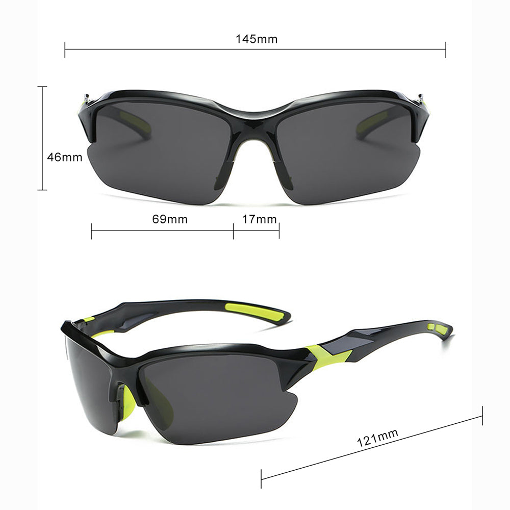 Lunettes de Cyclisme Unisex Techsuit 9301, Protection UV, Noir Vert