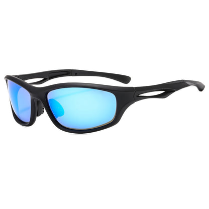 Lunettes de Cyclisme Unisexes Techsuit 9309, Polarisées, Noir Bleu