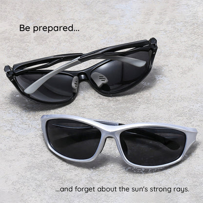 Lunettes de Cyclisme Unisexes Techsuit 9309, Polarisées, Noir Bleu