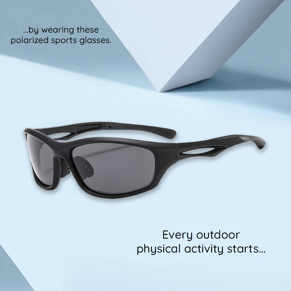 Lunettes de Cyclisme Unisex Techsuit 9309, Polarisées, Noir Marron