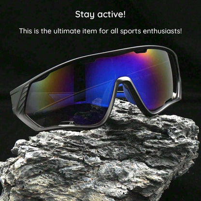 Lunettes de Cyclisme Unisexes Techsuit 9330, Noires Rouges Oranges