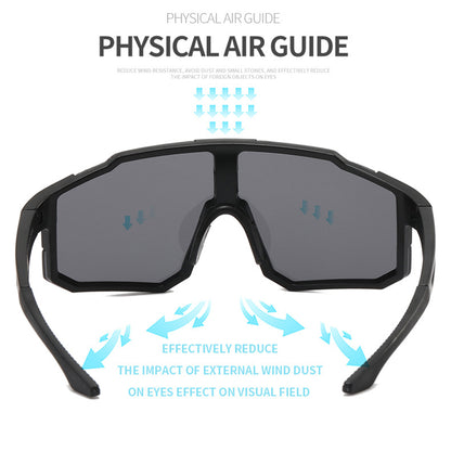 Lunettes de Cyclisme Unisex Techsuit 9337, Protection UV, Noir Rouge