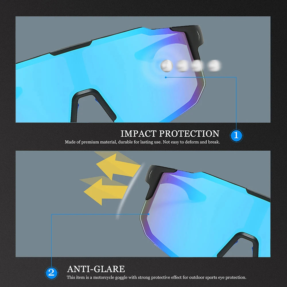 Lunettes de Cyclisme Unisex Techsuit 9337, Protection UV, Noir Rouge