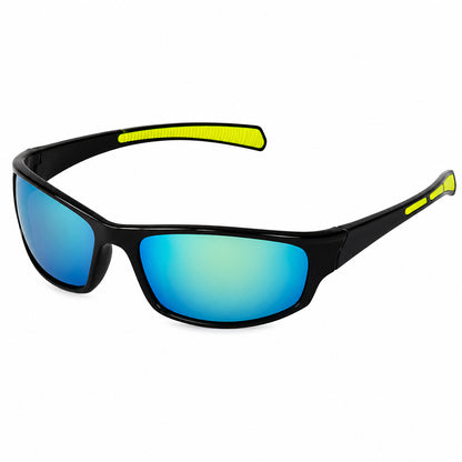 Lunettes de Cyclisme Unisexes Techsuit 9937, Noires Bleues Jaunes