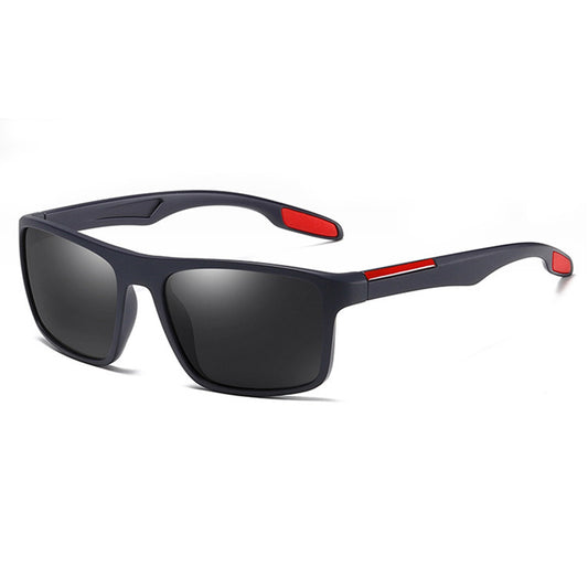 Lunettes de soleil homme Techsuit TR90 (MM101), polarisées, protection UV, bleu rouge
