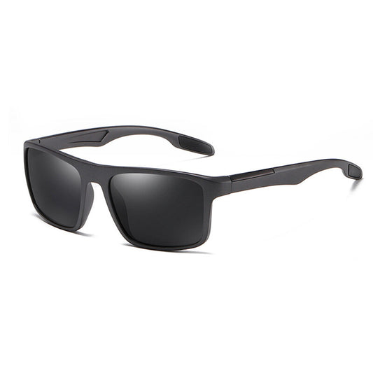 Lunettes de Soleil Homme Techsuit TR90 (MM101), Polarisées, Protection UV, Noir Mat Gris