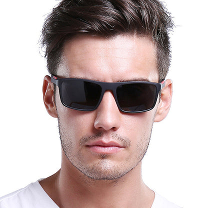 Lunettes de Soleil Homme Techsuit TR90 (MM101), Polarisées, Protection UV, Noir Mat Gris