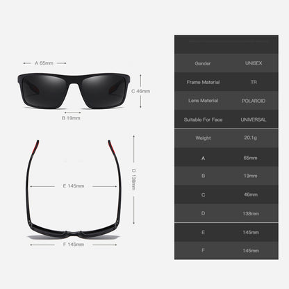 Lunettes de Soleil Homme Techsuit TR90 (MM101), Polarisées, Protection UV, Noir Mat Gris