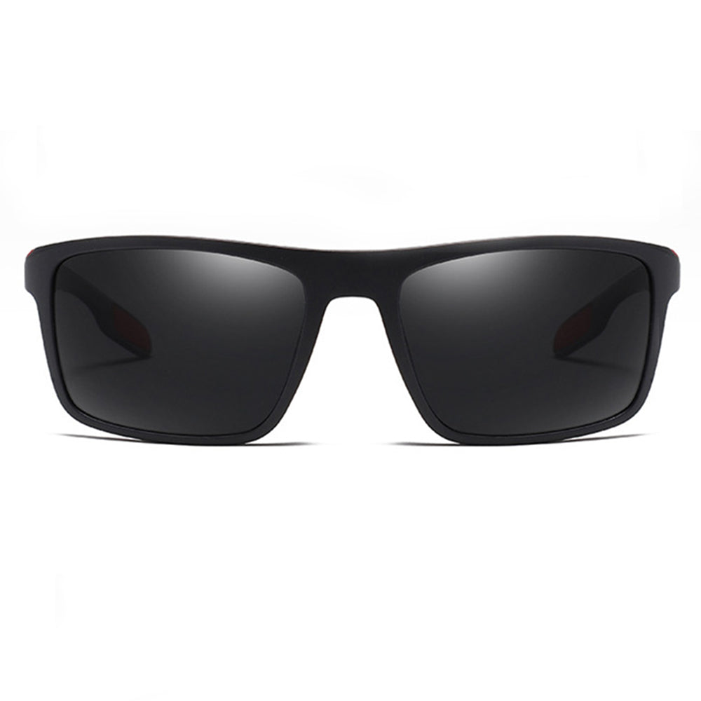 Lunettes de Soleil Homme Techsuit TR90 (MM101), Polarisées, Protection UV, Noir Mat Rouge