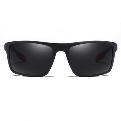Lunettes de Soleil Homme Techsuit TR90 (MM101), Polarisées, Protection UV, Noir Mat Rouge