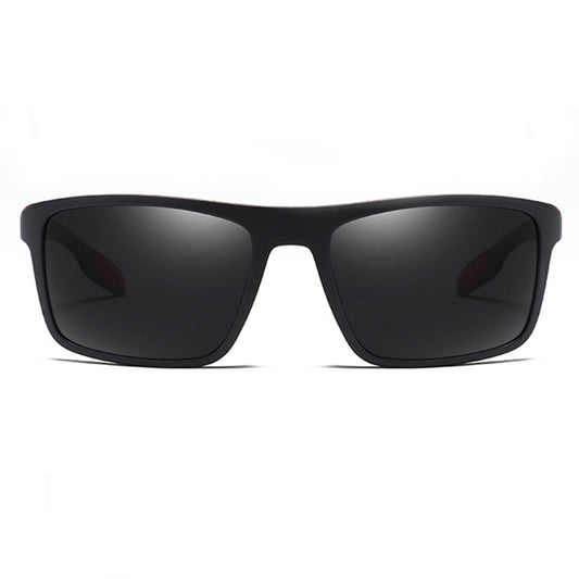 Lunettes de Soleil Homme Techsuit TR90 (MM101), Polarisées, Protection UV, Noir Mat Rouge