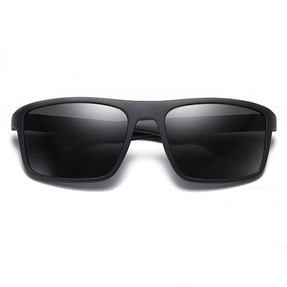 Lunettes de Soleil Homme Techsuit TR90 (MM101), Polarisées, Protection UV, Noir Mat Rouge