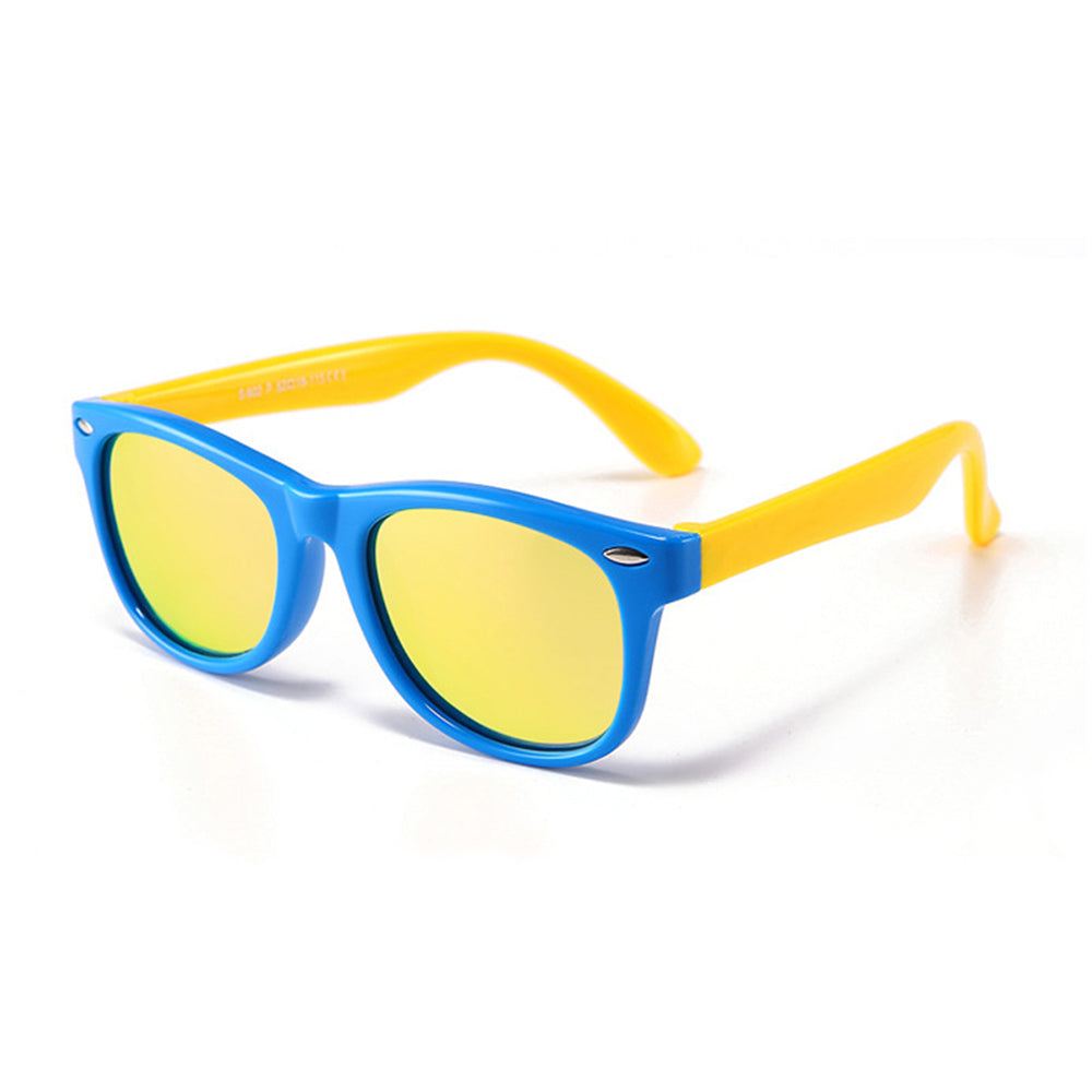 Lunettes de Soleil Enfants Techsuit D802, Polarisées, Protection UV, Bleu Jaune