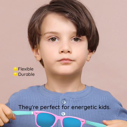 Lunettes de Soleil Enfants Techsuit D802, Polarisées, Protection UV, Noir Bleu